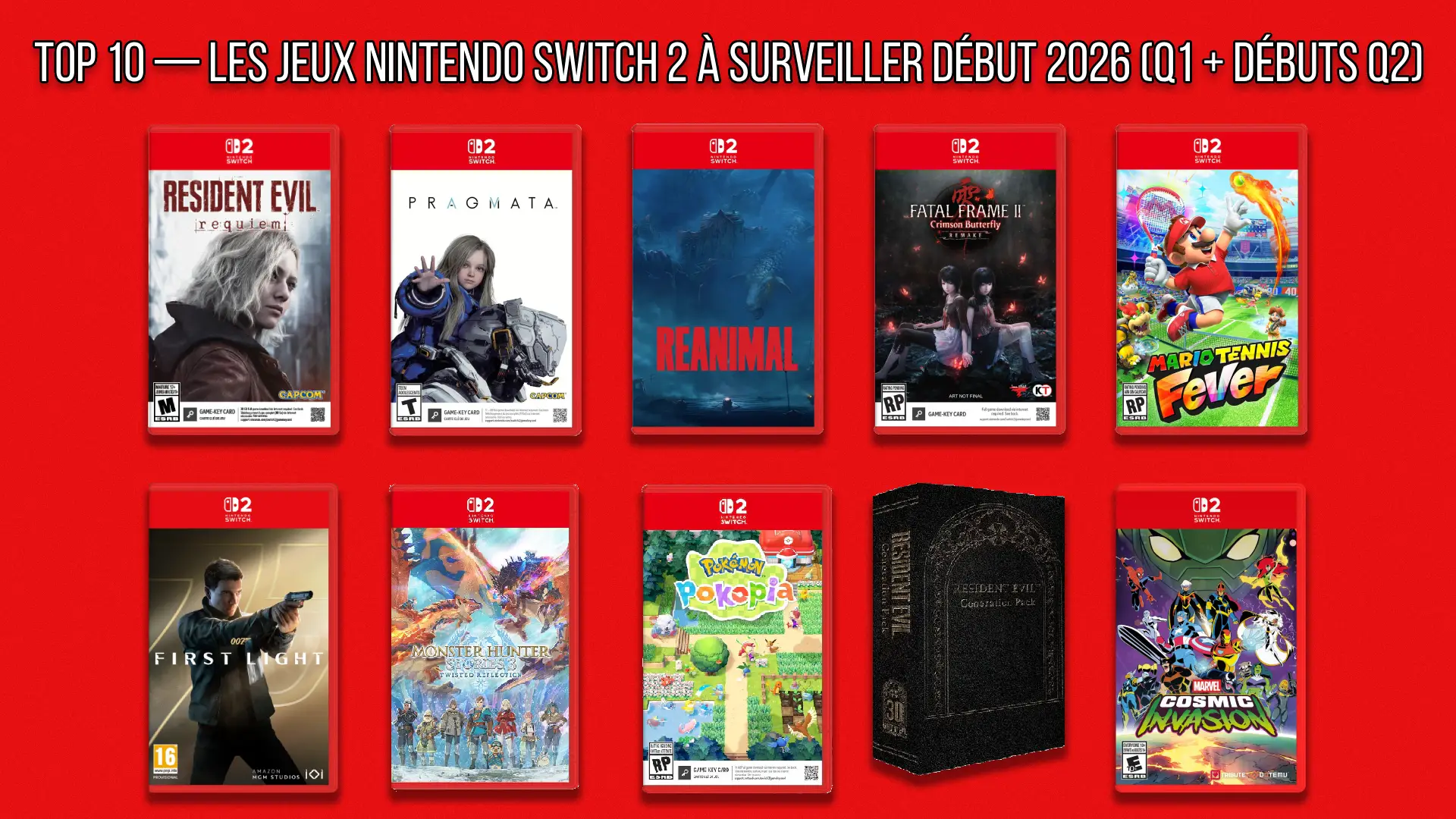 TOP 10 — Les jeux Nintendo Switch 2 à surveiller début 2026 (Q1 + débuts Q2)